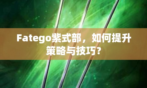 Fatego紫式部，如何提升策略與技巧？