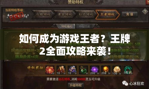如何成為游戲王者？王牌2全面攻略來襲！