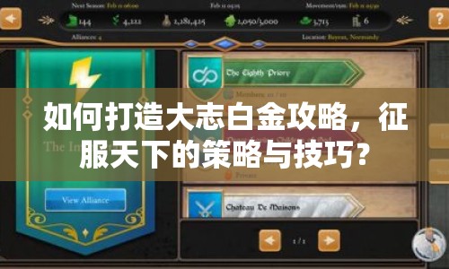 如何打造大志白金攻略，征服天下的策略與技巧？