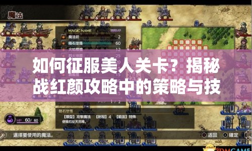 如何征服美人關(guān)卡？揭秘戰(zhàn)紅顏攻略中的策略與技巧！