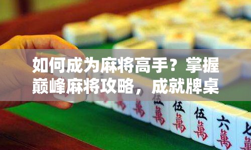 如何成為麻將高手？掌握巔峰麻將攻略，成就牌桌王者！