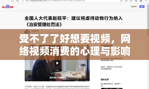 受不了了好想要視頻，網(wǎng)絡(luò)視頻消費(fèi)的心理與影響探討