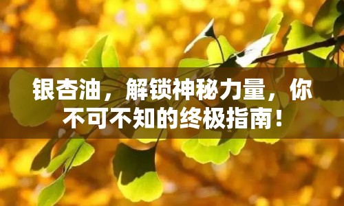銀杏油，解鎖神秘力量，你不可不知的終極指南！