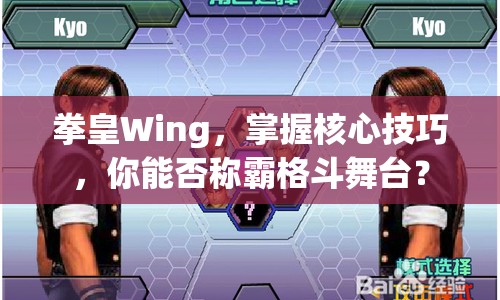 拳皇Wing，掌握核心技巧，你能否稱霸格斗舞臺？