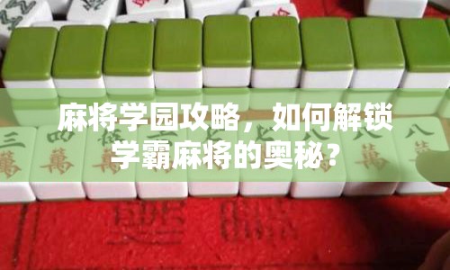 麻將學(xué)園攻略，如何解鎖學(xué)霸麻將的奧秘？