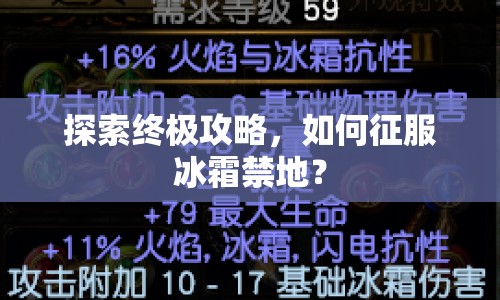 探索終極攻略，如何征服冰霜禁地？