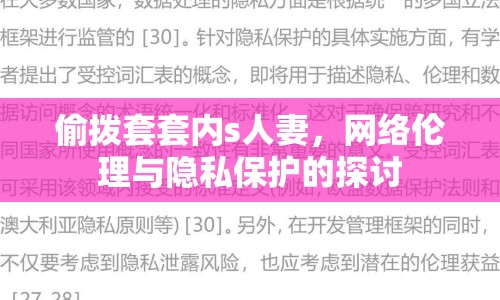 偷撥套套內(nèi)s人妻，網(wǎng)絡(luò)倫理與隱私保護(hù)的探討