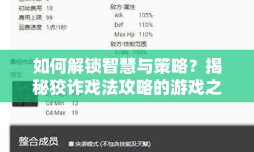 如何解鎖智慧與策略？揭秘狡詐戲法攻略的游戲之旅！