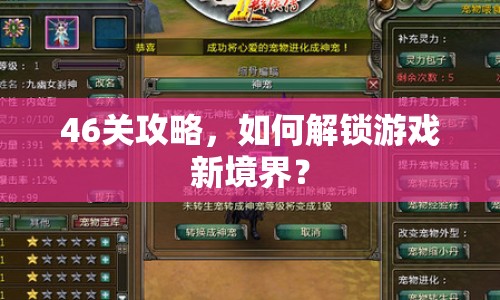 46關(guān)攻略，如何解鎖游戲新境界？