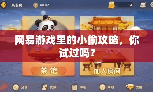 網(wǎng)易游戲里的小偷攻略，你試過嗎？