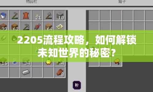 2205流程攻略，如何解鎖未知世界的秘密？
