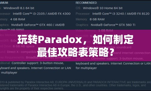 玩轉(zhuǎn)Paradox，如何制定最佳攻略表策略？