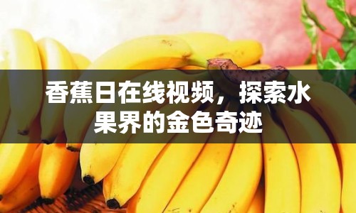 香蕉日在線視頻，探索水果界的金色奇跡