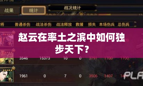 趙云在率土之濱中如何獨(dú)步天下？