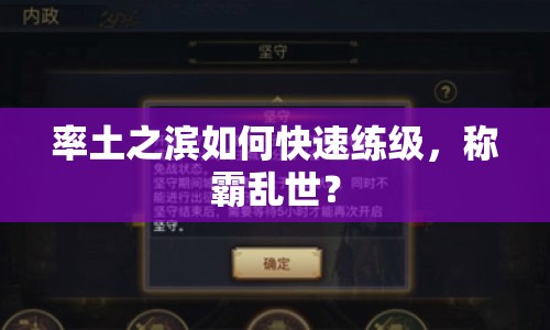 率土之濱如何快速練級，稱霸亂世？