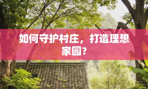 如何守護(hù)村莊，打造理想家園？