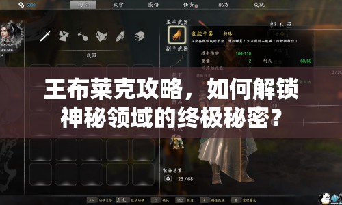 王布萊克攻略，如何解鎖神秘領(lǐng)域的終極秘密？