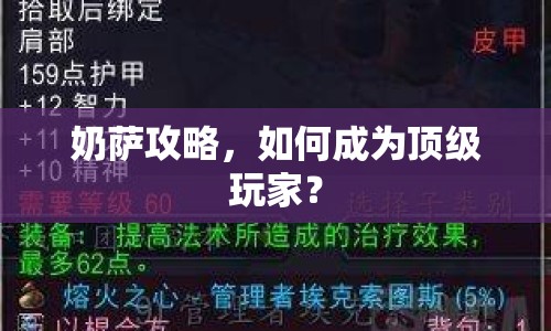 奶薩攻略，如何成為頂級玩家？