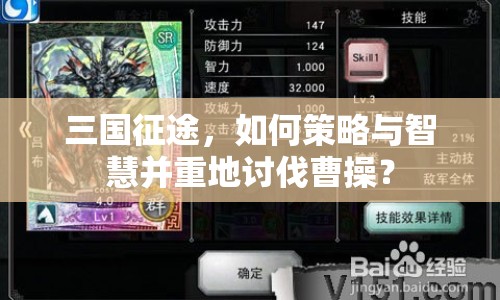 三國征途，如何策略與智慧并重地討伐曹操？