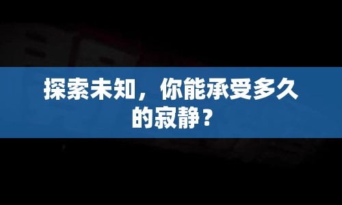 探索未知，你能承受多久的寂靜？