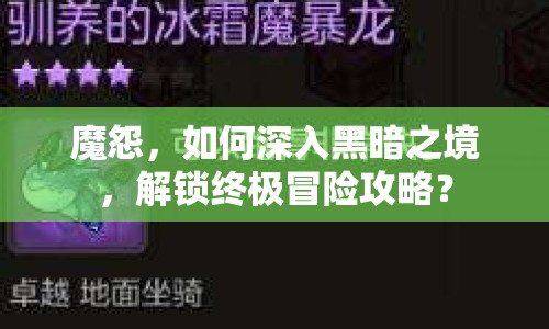 魔怨，如何深入黑暗之境，解鎖終極冒險(xiǎn)攻略？