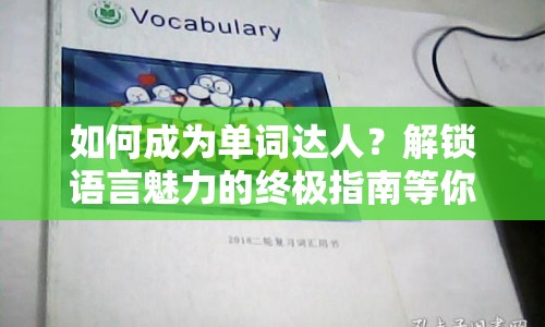 如何成為單詞達人？解鎖語言魅力的終極指南等你來探索！