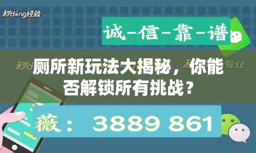 廁所新玩法大揭秘，你能否解鎖所有挑戰(zhàn)？