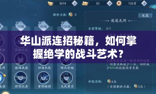 華山派連招秘籍，如何掌握絕學的戰(zhàn)斗藝術？
