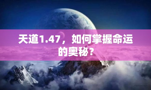天道1.47，如何掌握命運(yùn)的奧秘？