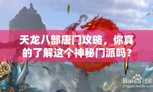 天龍八部唐門攻略，你真的了解這個神秘門派嗎？