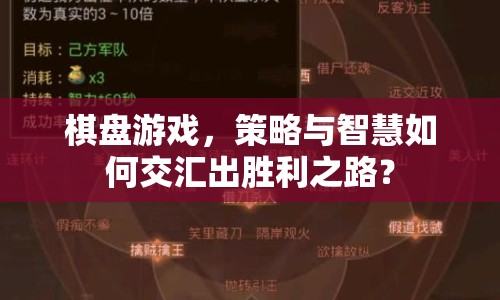 棋盤游戲，策略與智慧如何交匯出勝利之路？