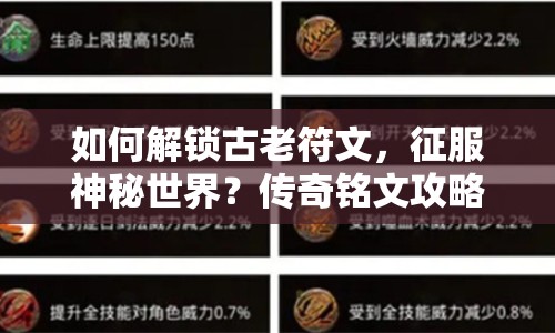 如何解鎖古老符文，征服神秘世界？傳奇銘文攻略助你實現(xiàn)！