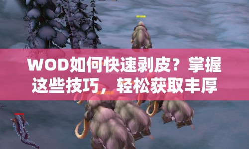 WOD如何快速剝皮？掌握這些技巧，輕松獲取豐厚獎勵！