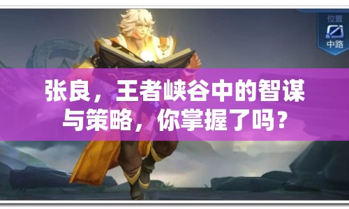 張良，王者峽谷中的智謀與策略，你掌握了嗎？