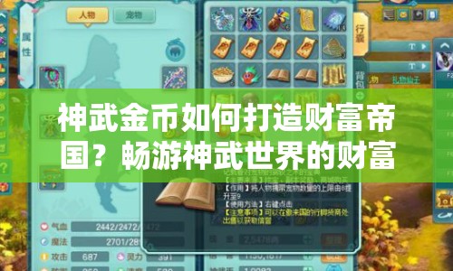 神武金幣如何打造財(cái)富帝國(guó)？暢游神武世界的財(cái)富秘籍！