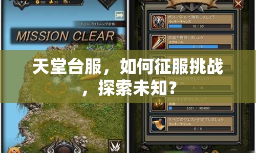 天堂臺(tái)服，如何征服挑戰(zhàn)，探索未知？