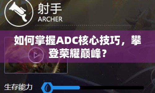 如何掌握ADC核心技巧，攀登榮耀巔峰？