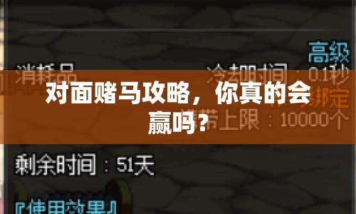 對面賭馬攻略，你真的會贏嗎？