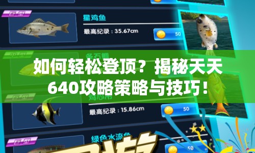 如何輕松登頂？揭秘天天640攻略策略與技巧！