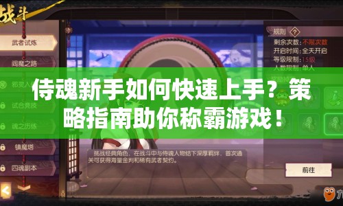 侍魂新手如何快速上手？策略指南助你稱霸游戲！