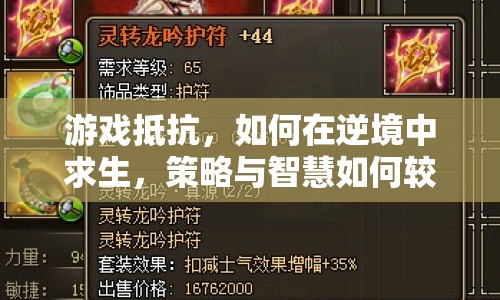 游戲抵抗，如何在逆境中求生，策略與智慧如何較量？