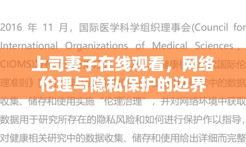上司妻子在線觀看，網(wǎng)絡(luò)倫理與隱私保護(hù)的邊界
