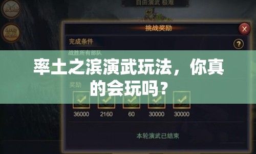 率土之濱演武玩法，你真的會玩嗎？