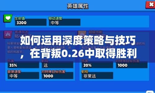 如何運(yùn)用深度策略與技巧，在背叛0.26中取得勝利？