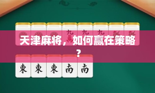 天津麻將，如何贏在策略？