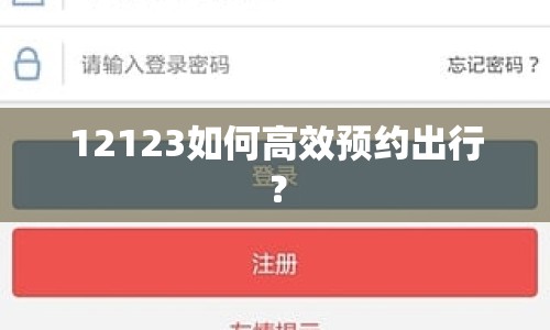 12123如何高效預(yù)約出行？