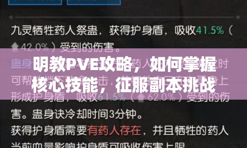 明教PVE攻略，如何掌握核心技能，征服副本挑戰(zhàn)？