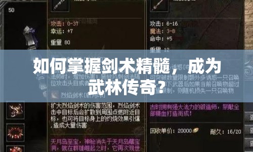 如何掌握劍術(shù)精髓，成為武林傳奇？
