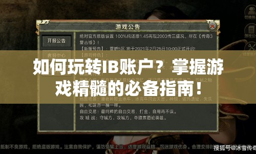 如何玩轉(zhuǎn)IB賬戶？掌握游戲精髓的必備指南！