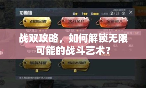 戰(zhàn)雙攻略，如何解鎖無限可能的戰(zhàn)斗藝術(shù)？